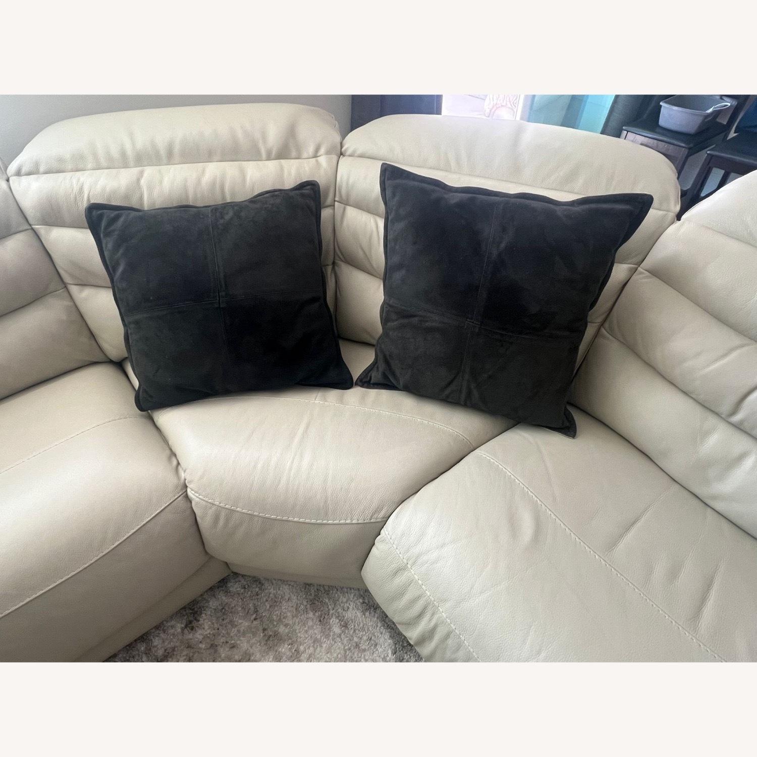 Ashley Furniture Leather Recliner Sofa - image-7