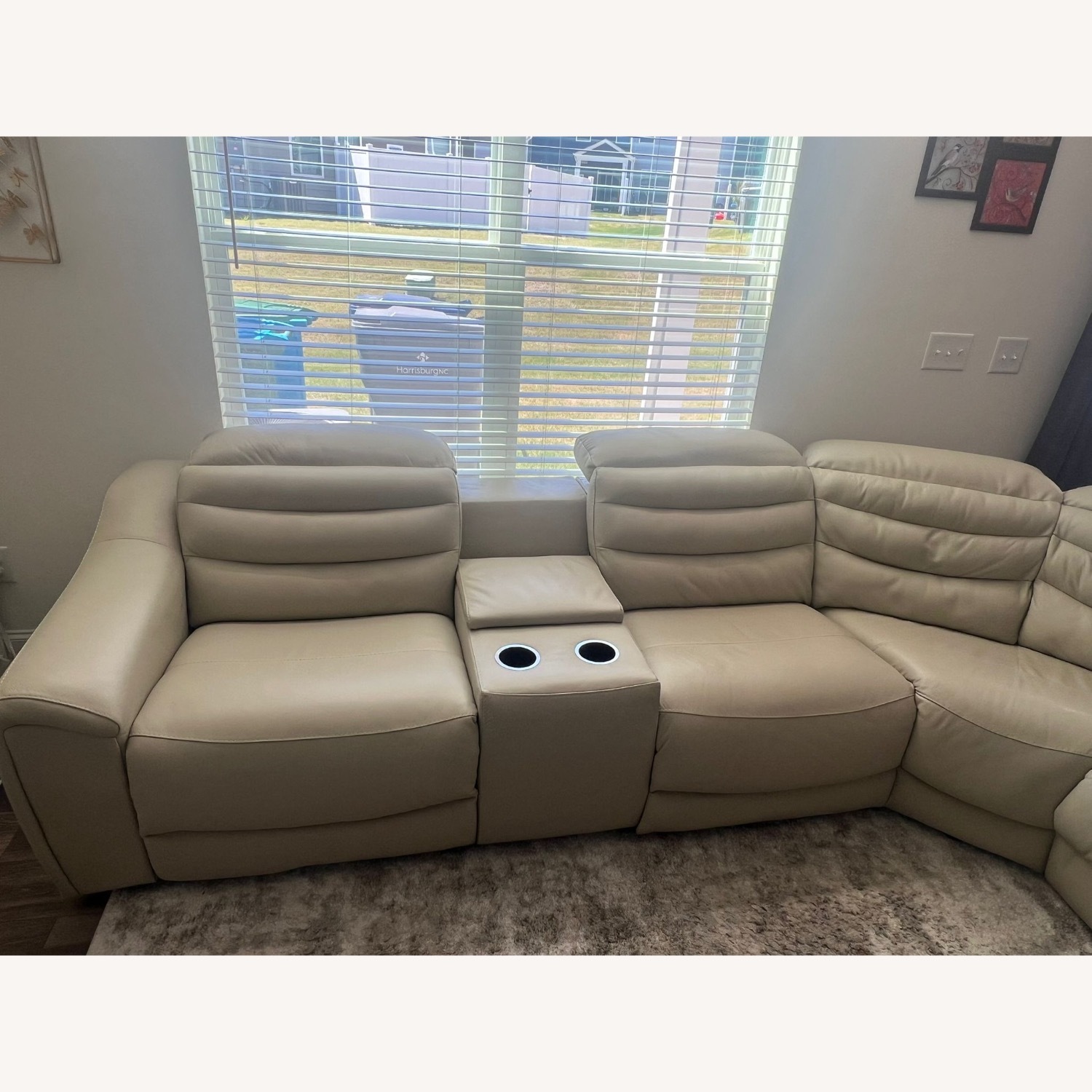 Ashley Furniture Leather Recliner Sofa - image-8