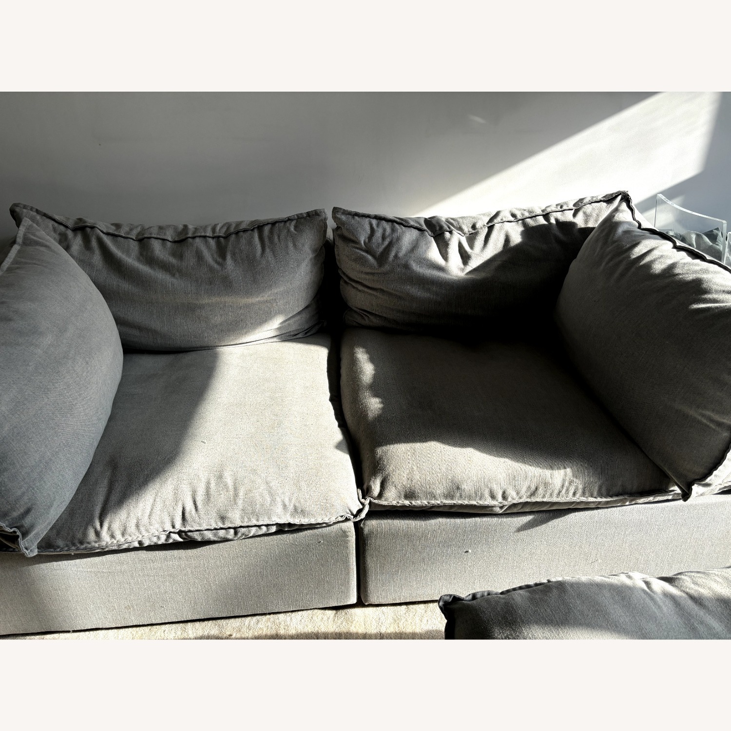 Albany Park Performance Linen Gray Sofa - image-3