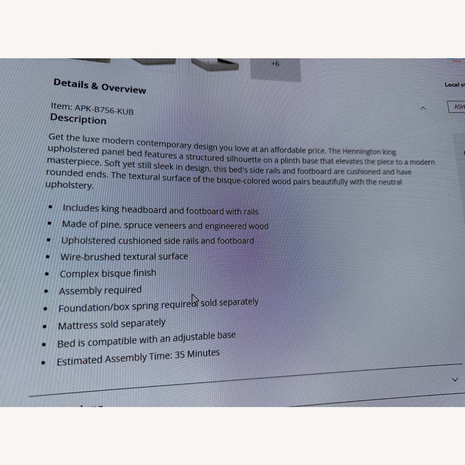 Ashley Furniture Hennington King Bed  - image-2