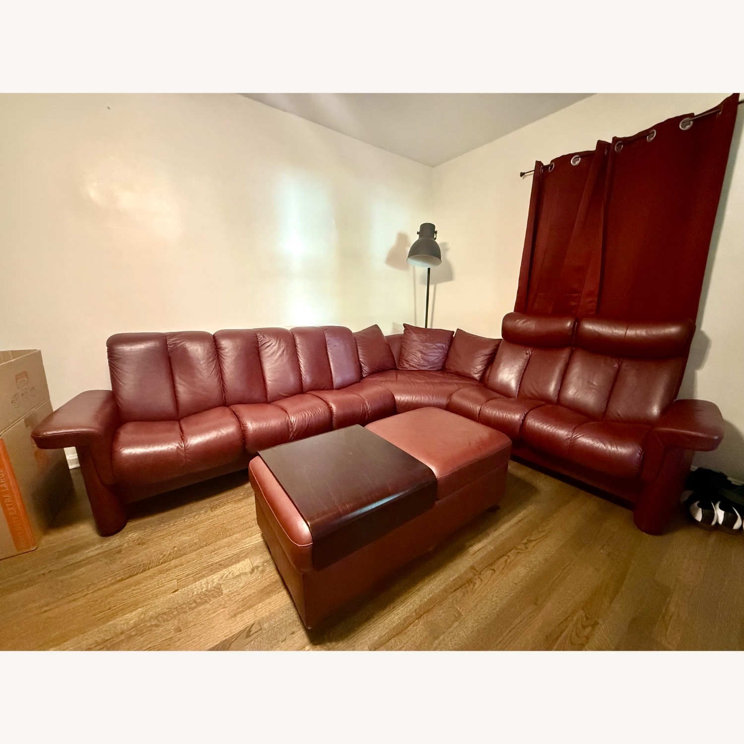 Maroon Reclining Sofa - image-1