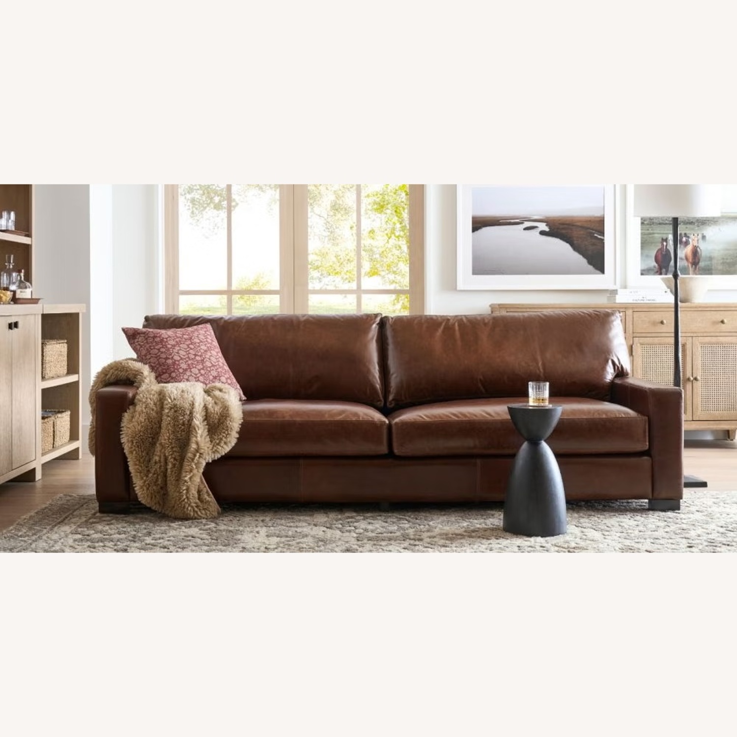 Pottery Barn Turner Leather Couch - image-7