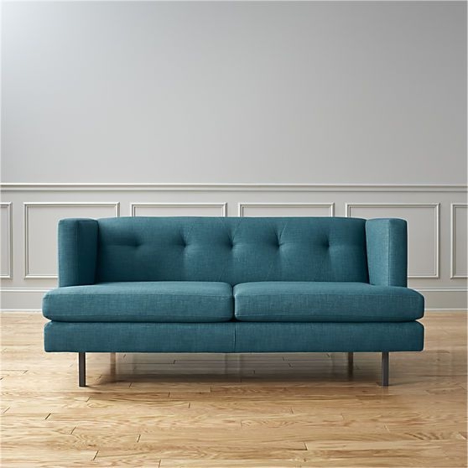 CB2 Blue Tufted 2-Seater Sofa - image-7