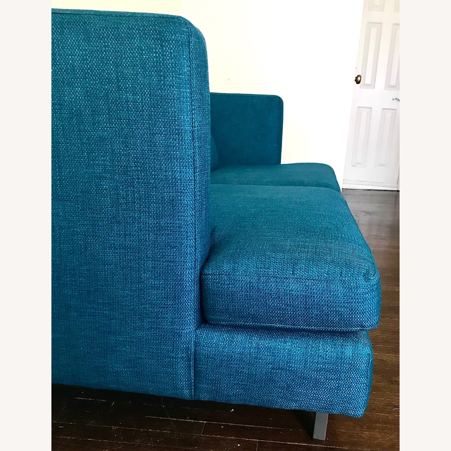 CB2 Blue Tufted 2-Seater Sofa - image-2