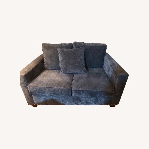 Used Dark Blue Cross Hatched Loveseat  for sale on AptDeco