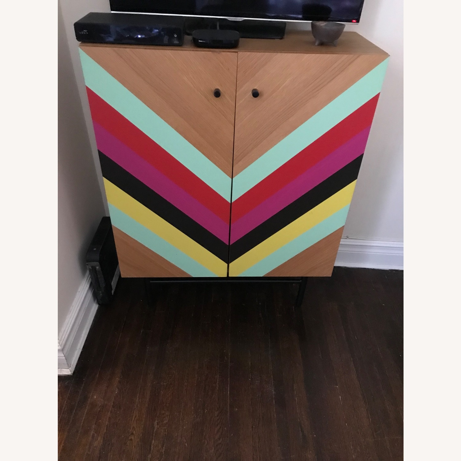 CB2 Stella Rainbow Chevron Sideboard  - image-1