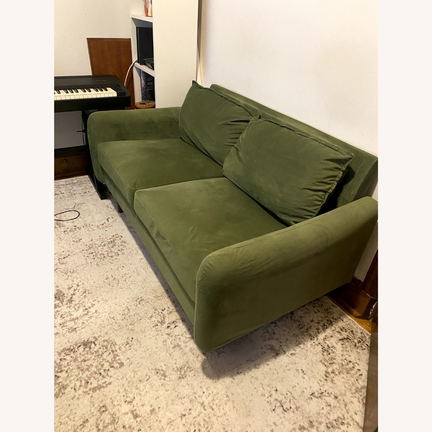 Everly Quinn Hessville Velvet Round Arm Sofa - image-2