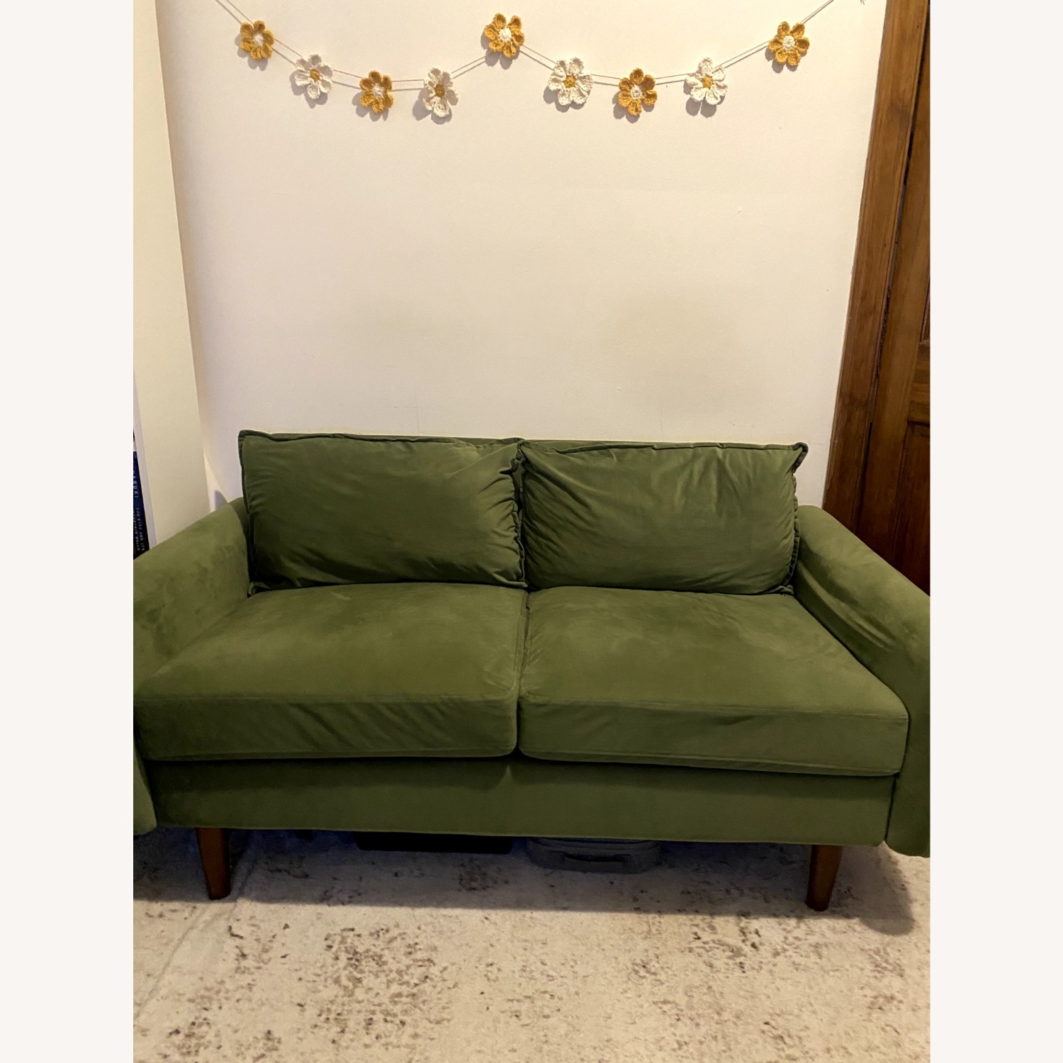 Everly Quinn Hessville Velvet Round Arm Sofa - image-1