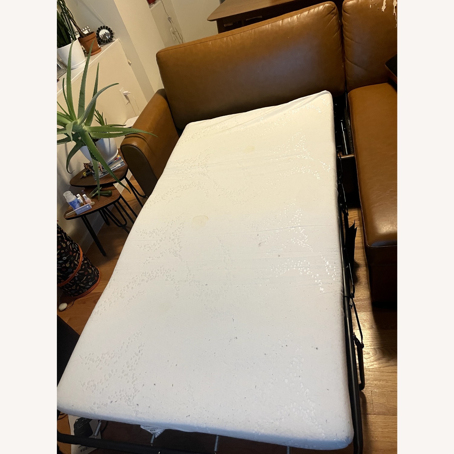 Wayfair Red Barrel Studio Camel Vegan Leather Sectional Sofa Bed w/ Storage - image-4