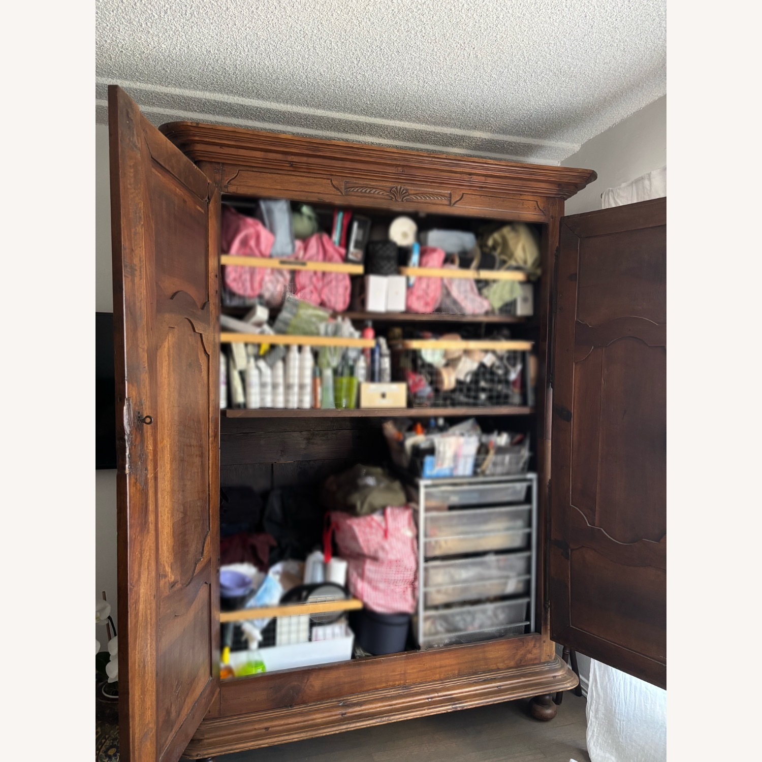Antique French Wood Armoire - image-19