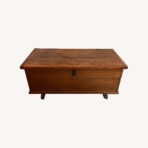 Used Antique German Wood Trunk with Working Lock & Key for sale on AptDeco