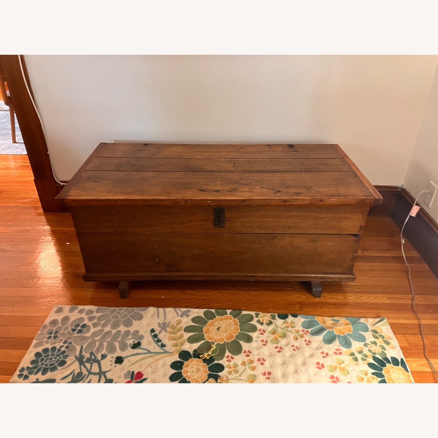 Antique German Wood Trunk with Working Lock & Key - image-3