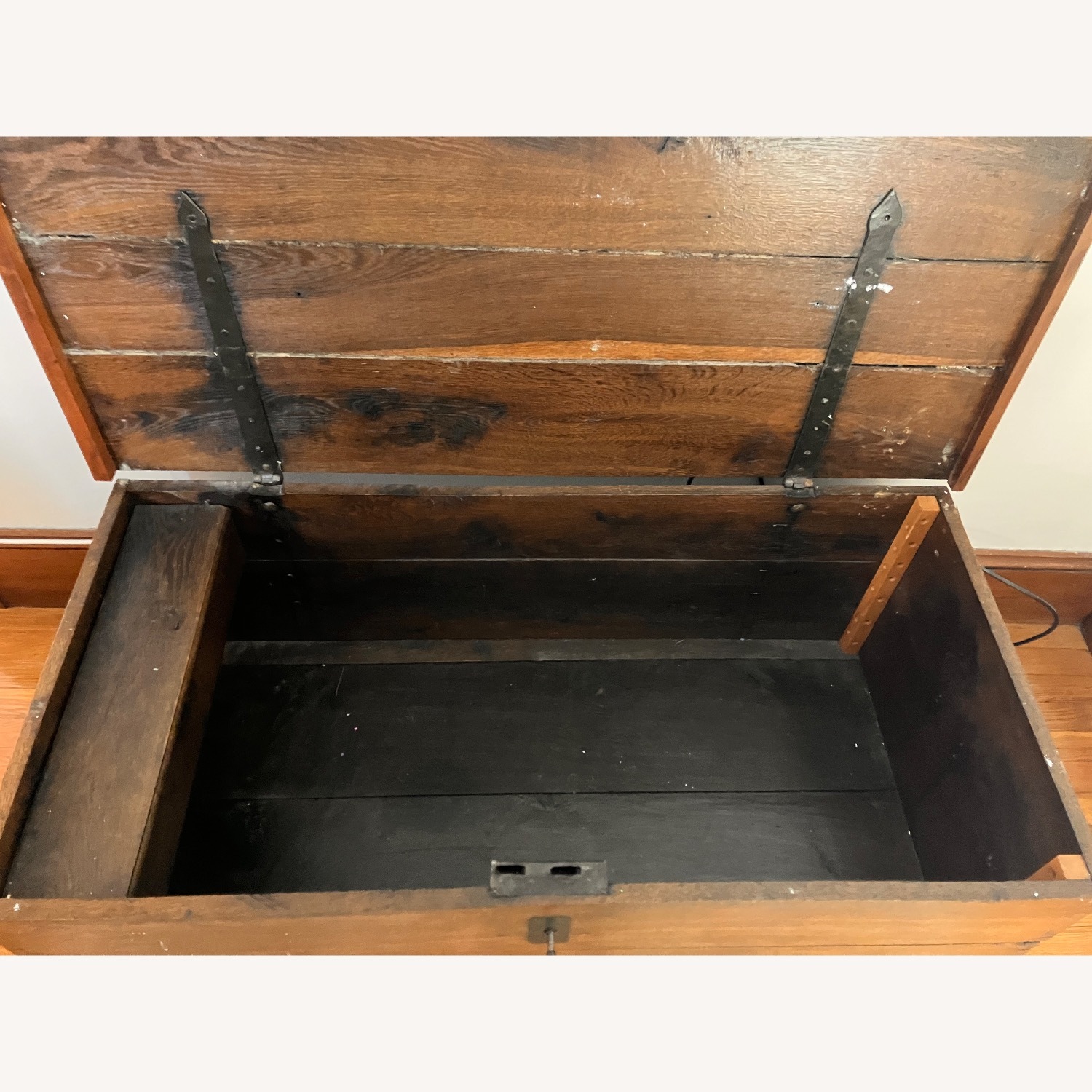 Antique German Wood Trunk with Working Lock & Key - image-2