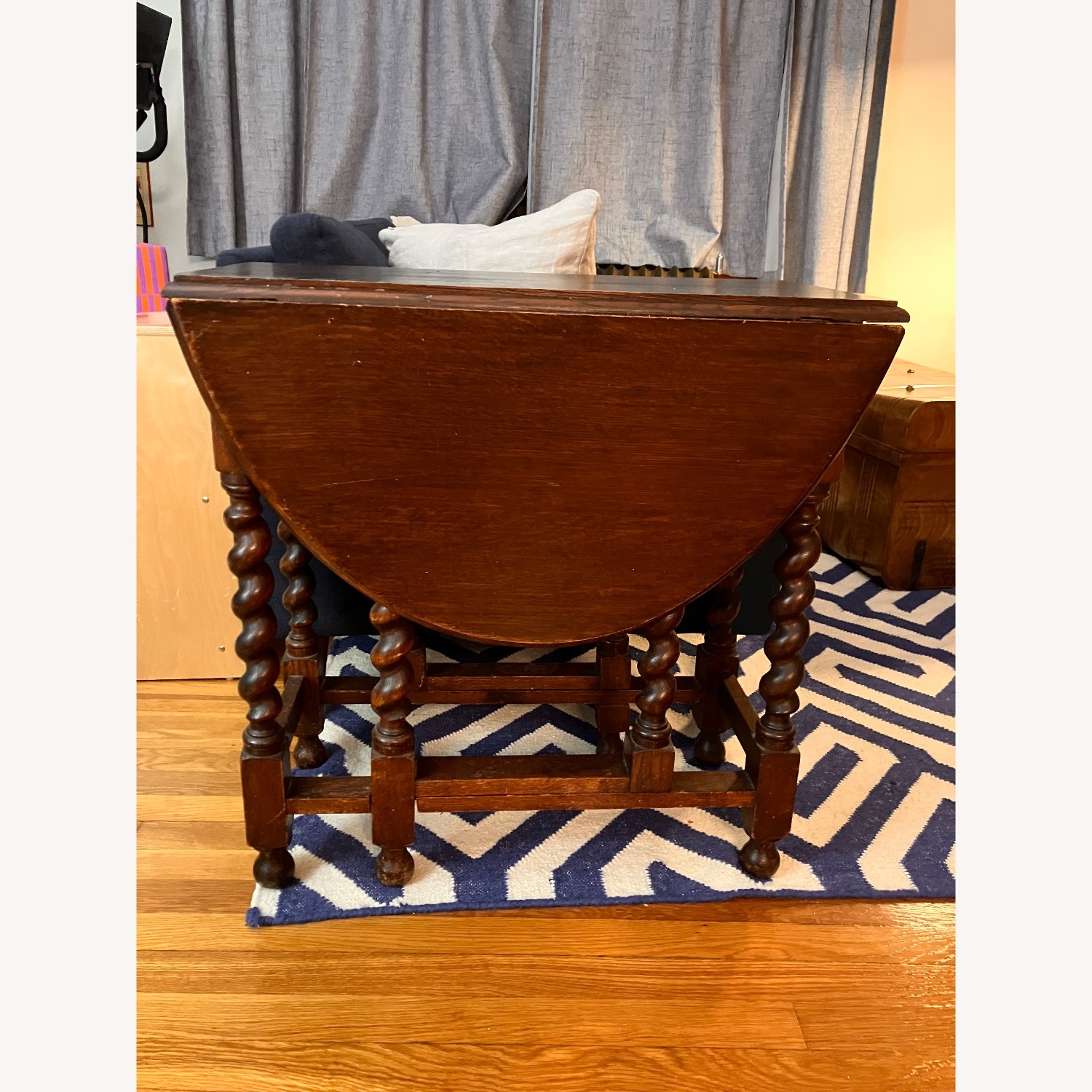 English Barley Twist Drop-Leaf Table - image-6