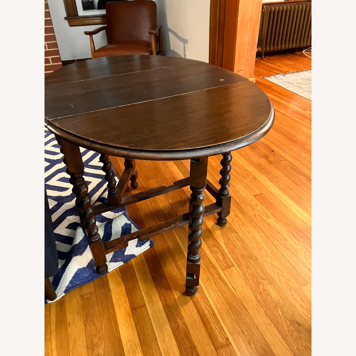 English Barley Twist Drop-Leaf Table - image-3