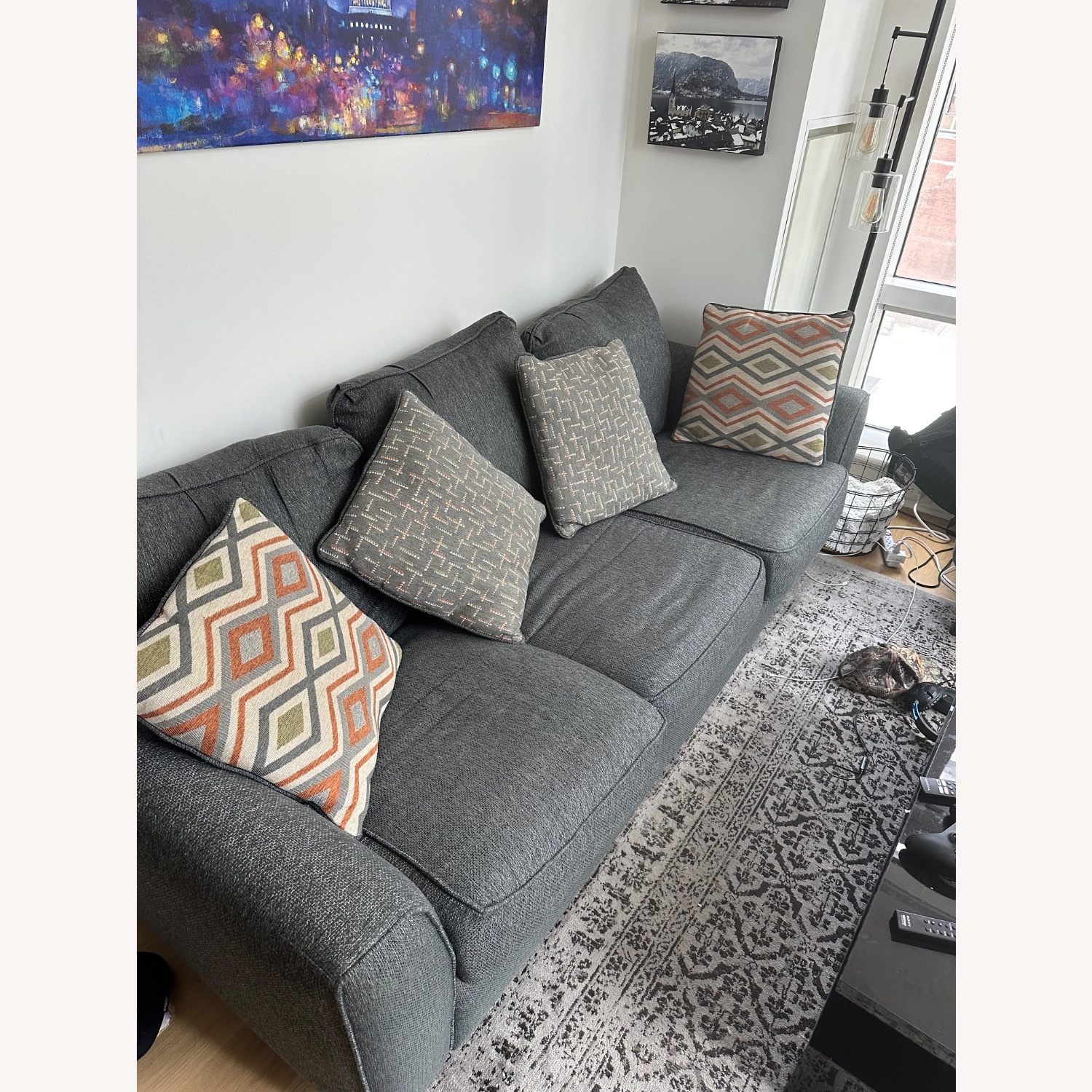 Bob's Discount Furniture Grey Couch  - image-1