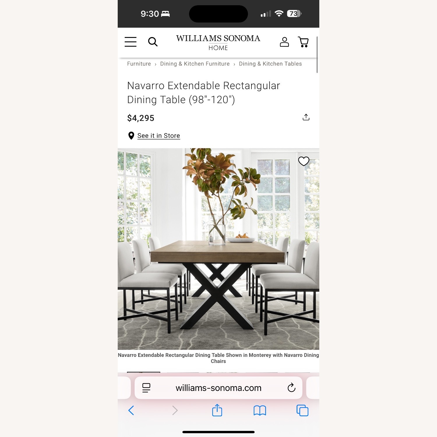 Williams Sonoma Navarro Dining Table - image-24