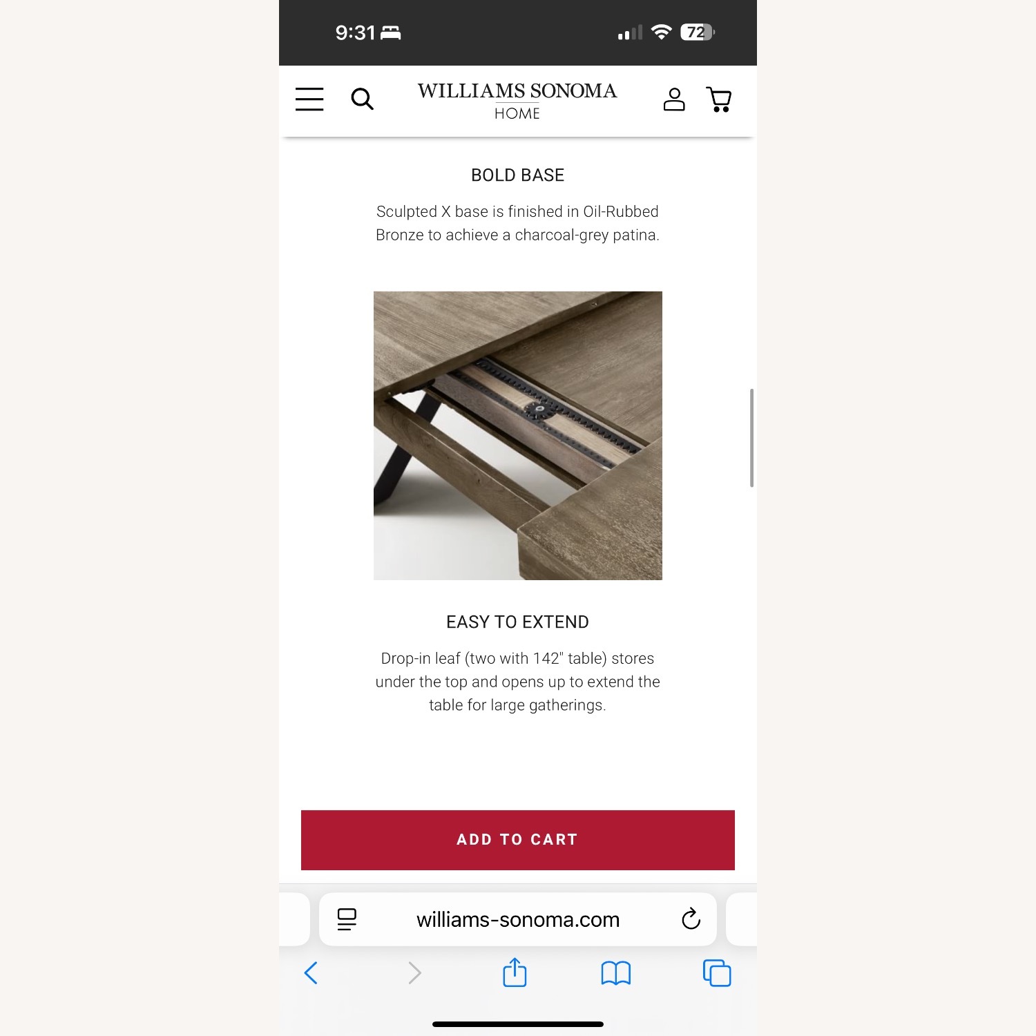 Williams Sonoma Navarro Dining Table - image-13