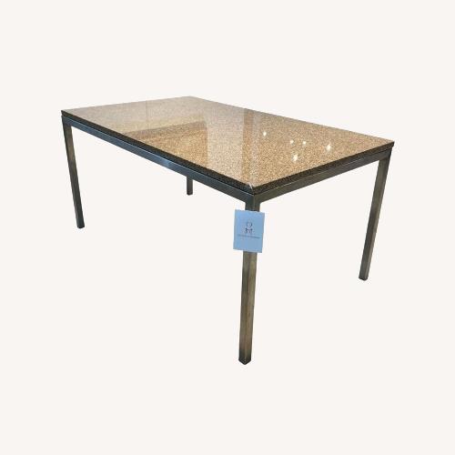 Used Room & Board Granite Top Steel Base Parsons Table for sale on AptDeco