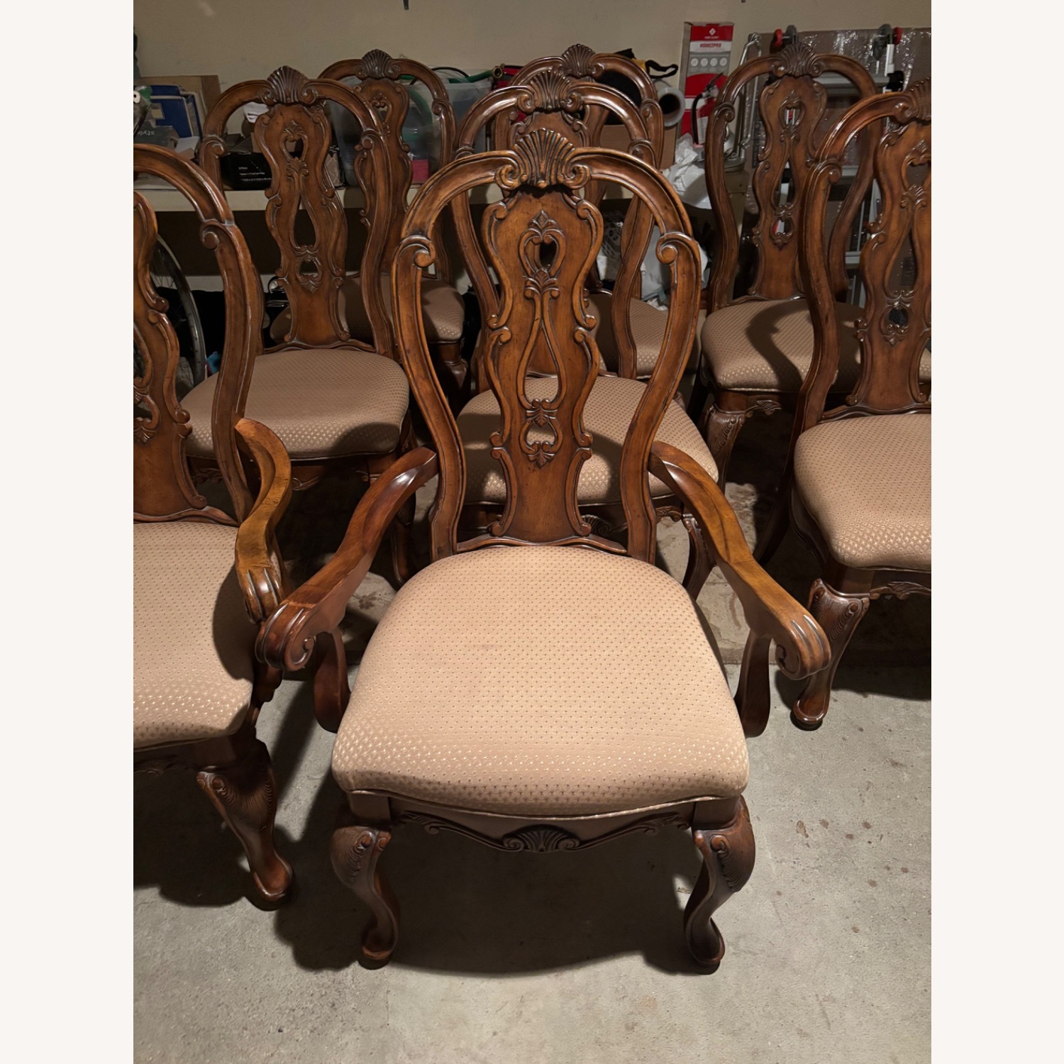 Vintage French-Style Wooden Dining Chair Set - image-4