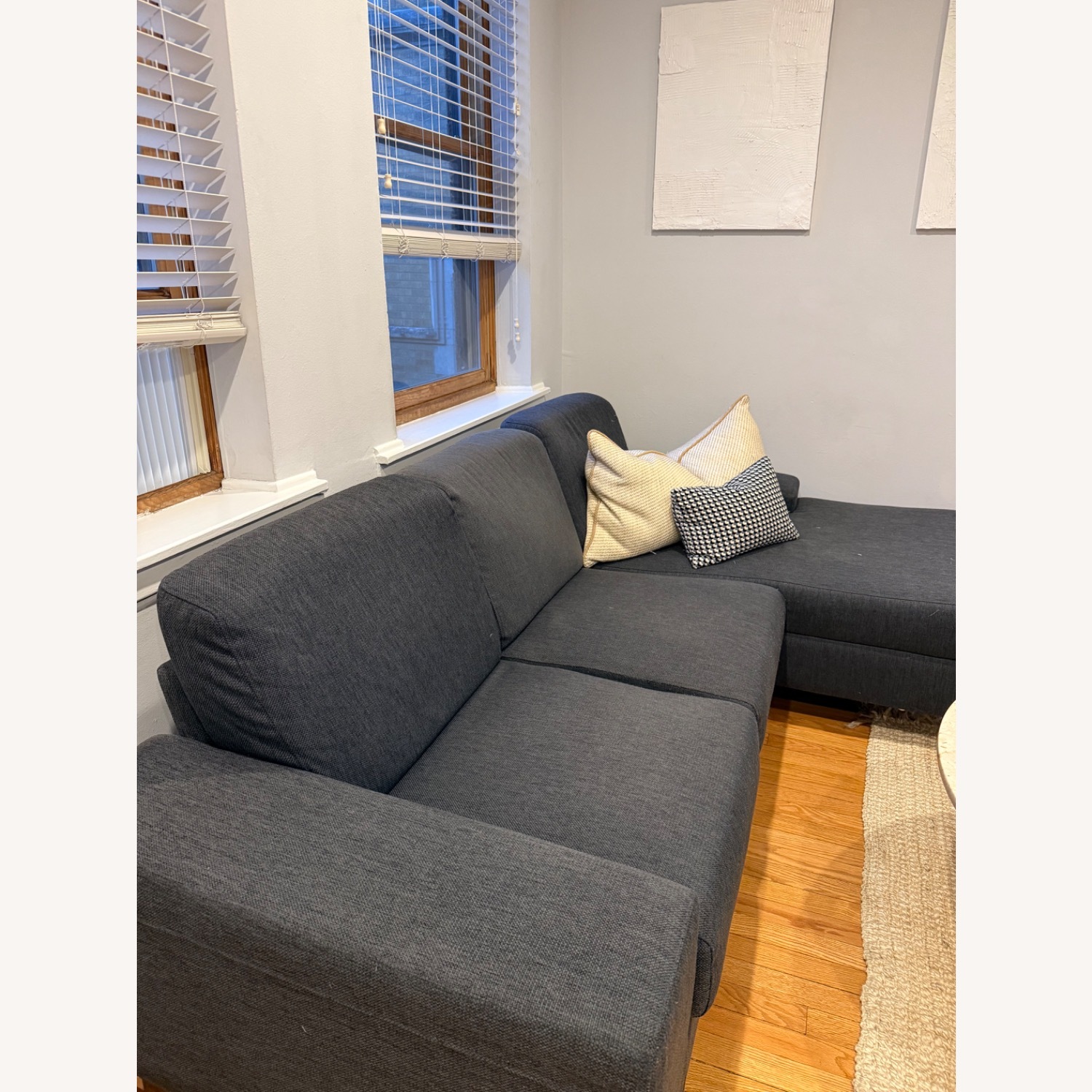 Navy Blue Sectional Couch - image-6