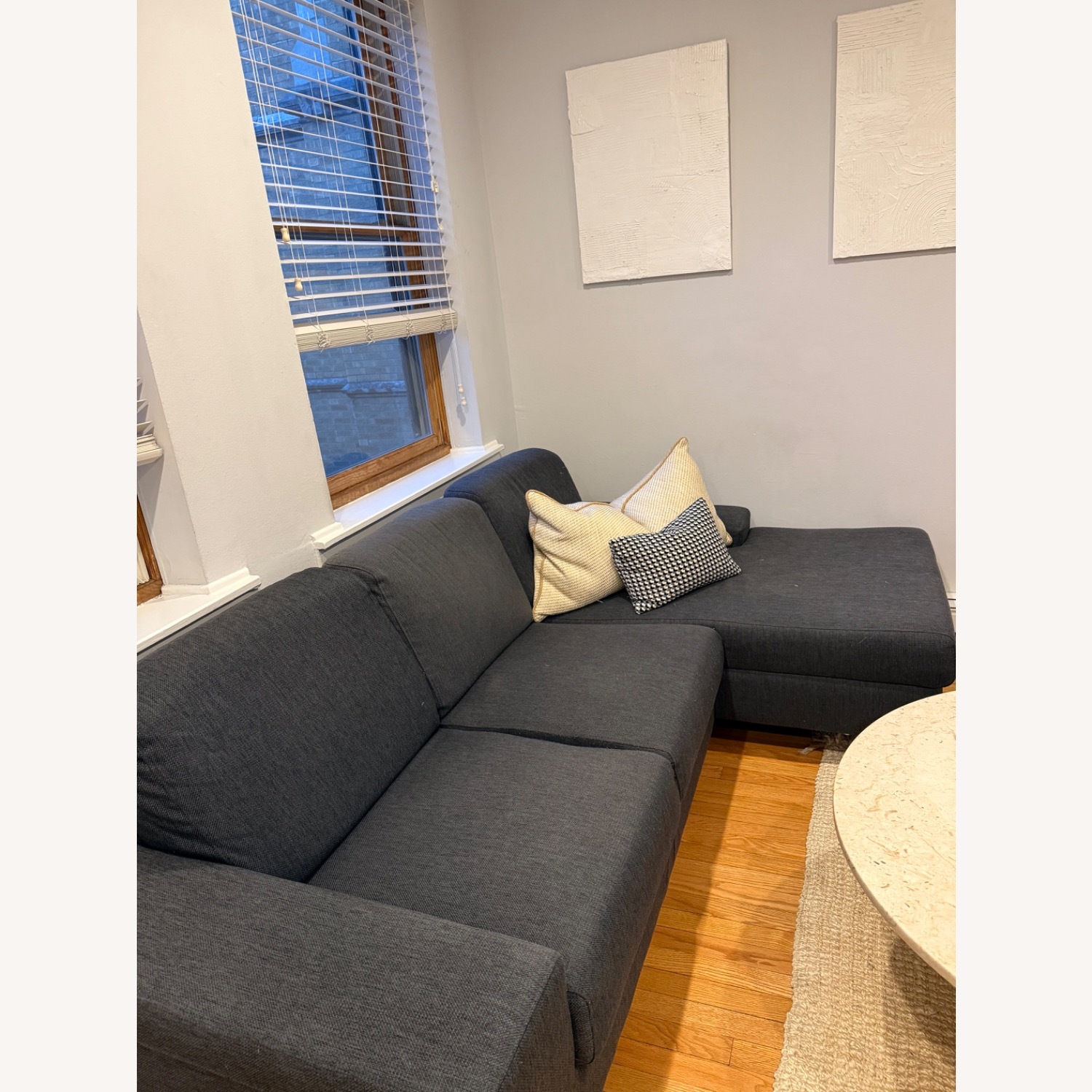 Navy Blue Sectional Couch - image-2