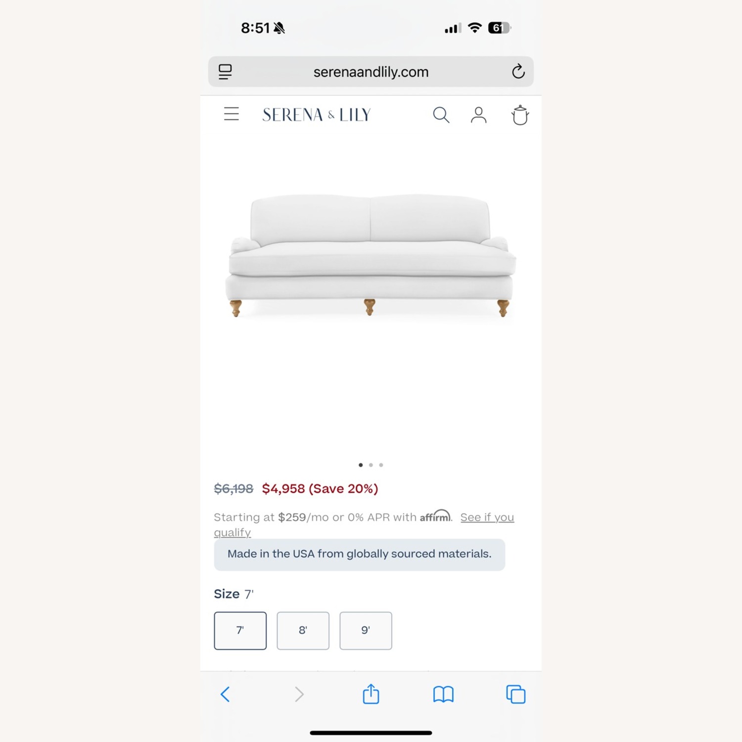 Miramar English Roll Arm Sofa - image-4