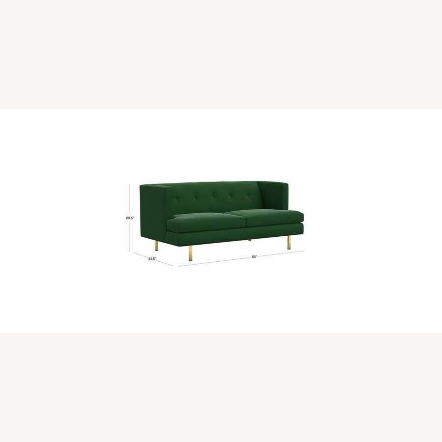 CB2 Avec Apartment Sofa in Emerald Green Velvet - image-2