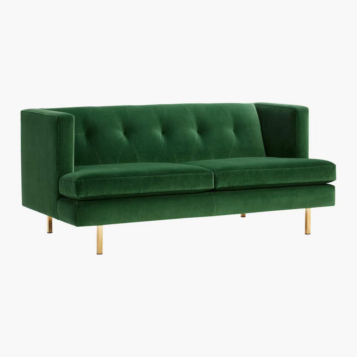 CB2 Avec Apartment Sofa in Emerald Green Velvet - image-5