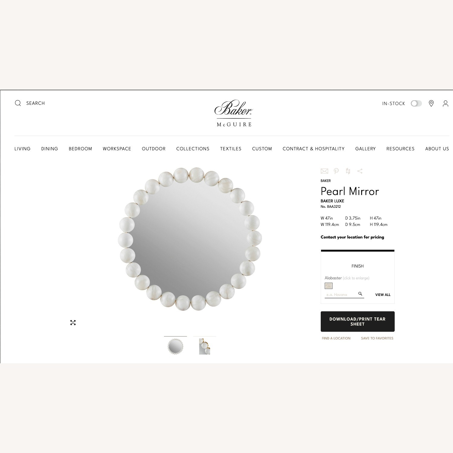 Baker Luxe Pearl Mirror - image-3