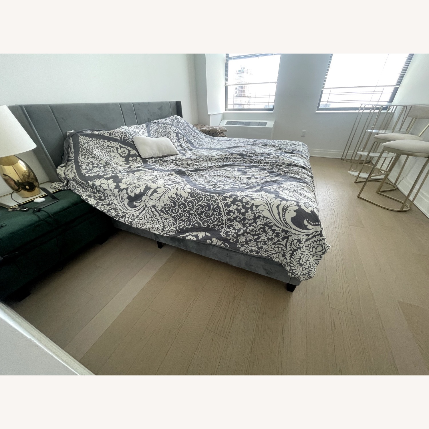 Light-Grey King Sized Bed - image-2