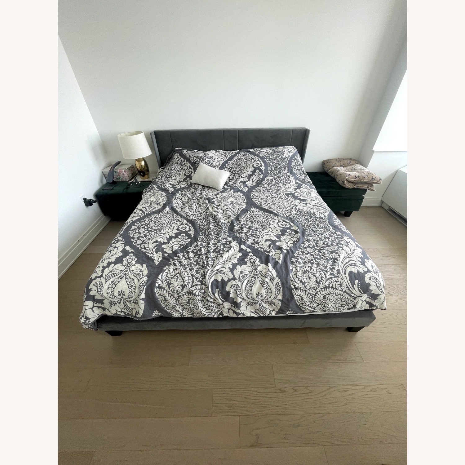Light-Grey King Sized Bed - image-1
