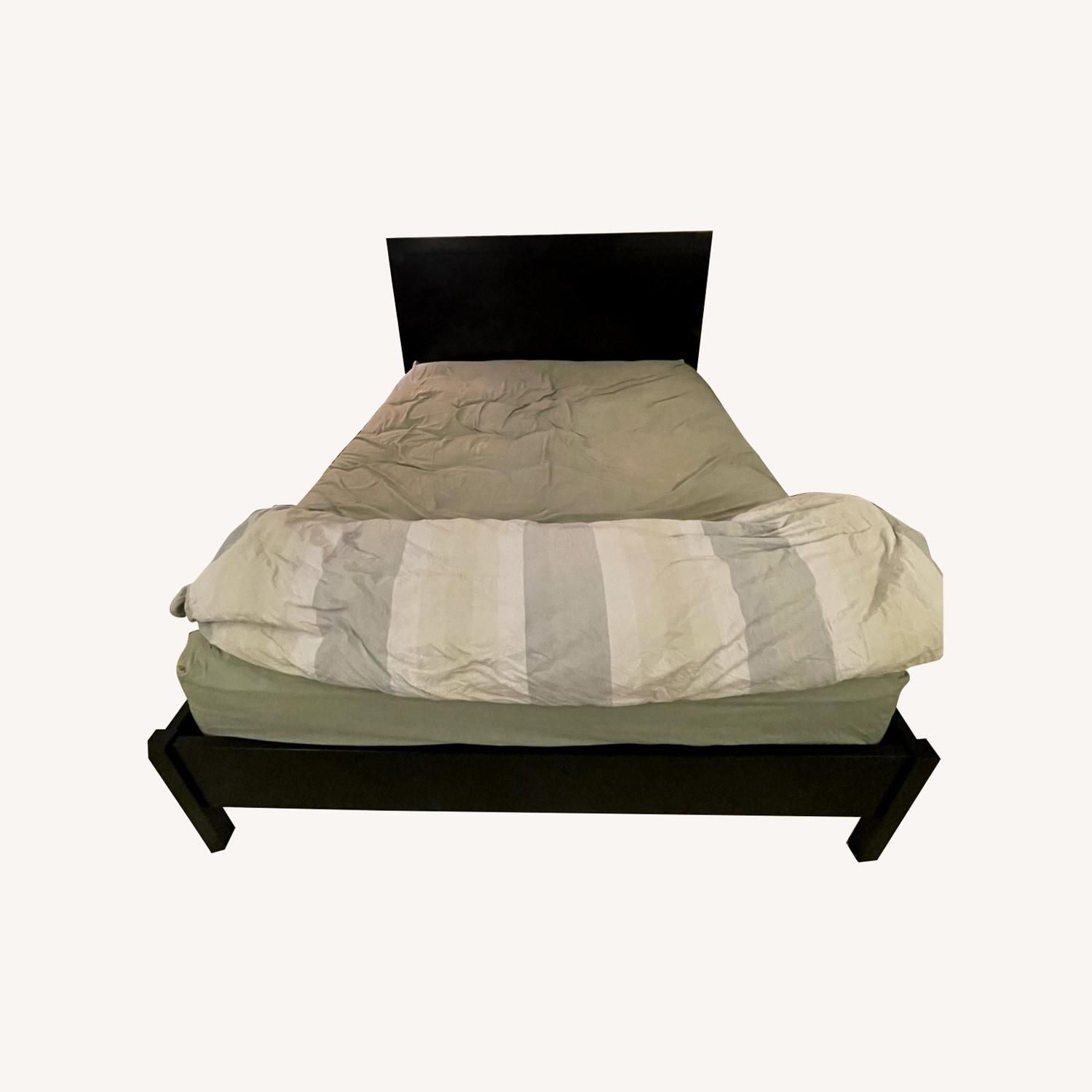 Black Queen Sized Bed Frame With Headboard - image-0