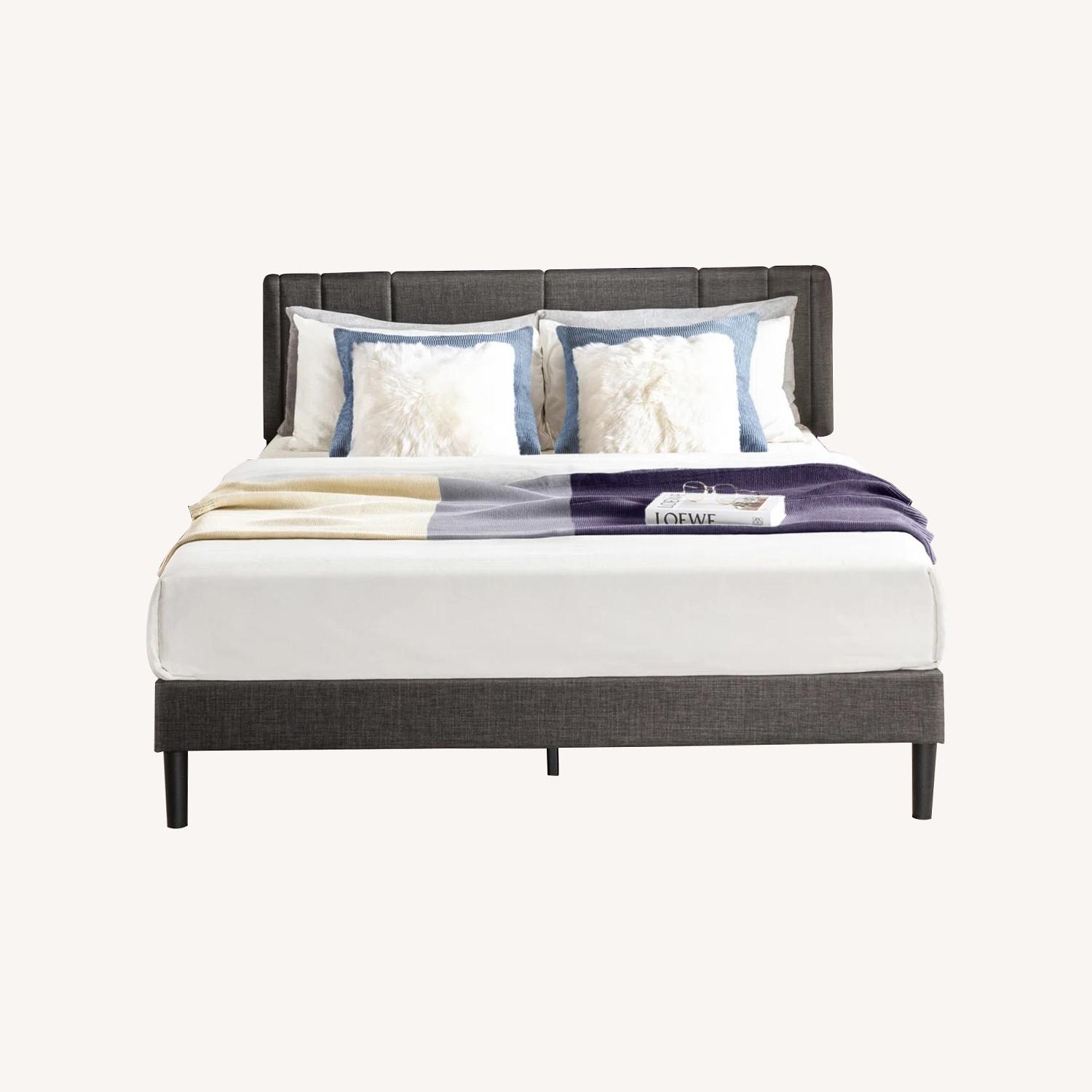Light Grey Queen Bed Frame - image-0