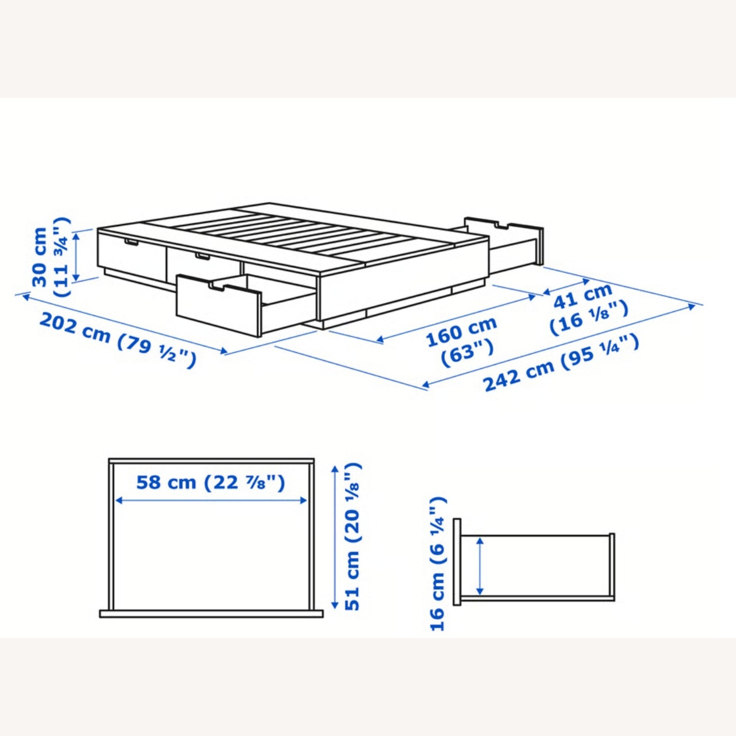 IKEA NORDLI Queen size Bed Frame with Storage - image-2