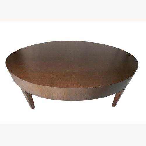 Used Oval Oak Wood Barbara Barry Coffee Table 1980s for sale on AptDeco