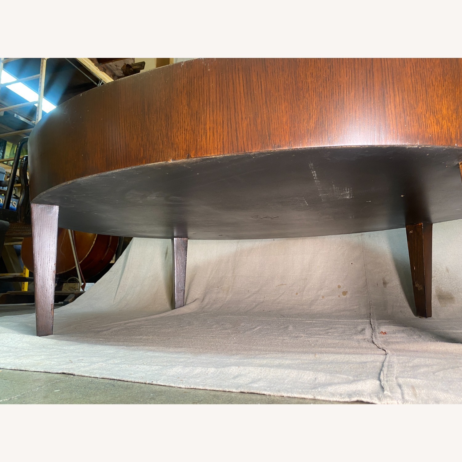 Oval Oak Wood Barbara Barry Coffee Table 1980s - image-2