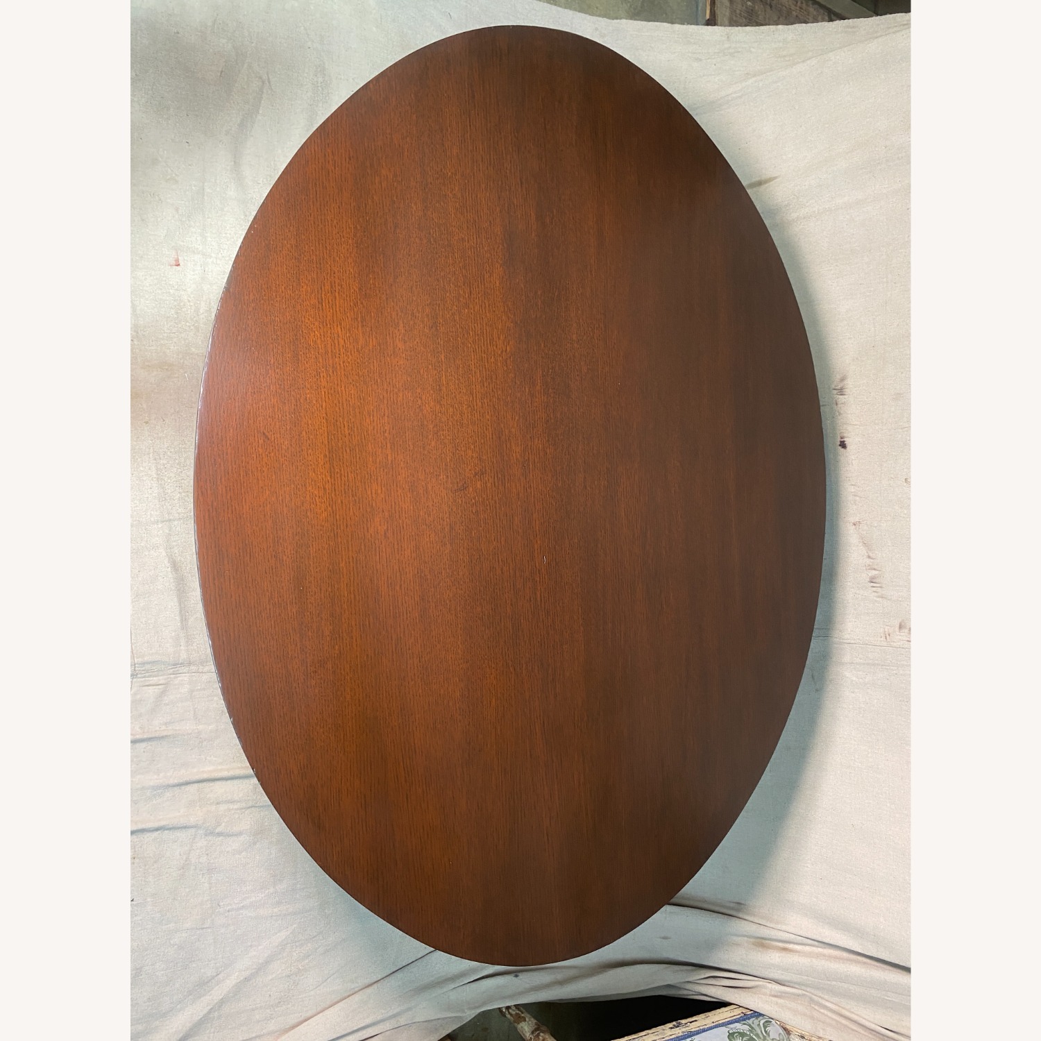 Oval Oak Wood Barbara Barry Coffee Table 1980s - image-5