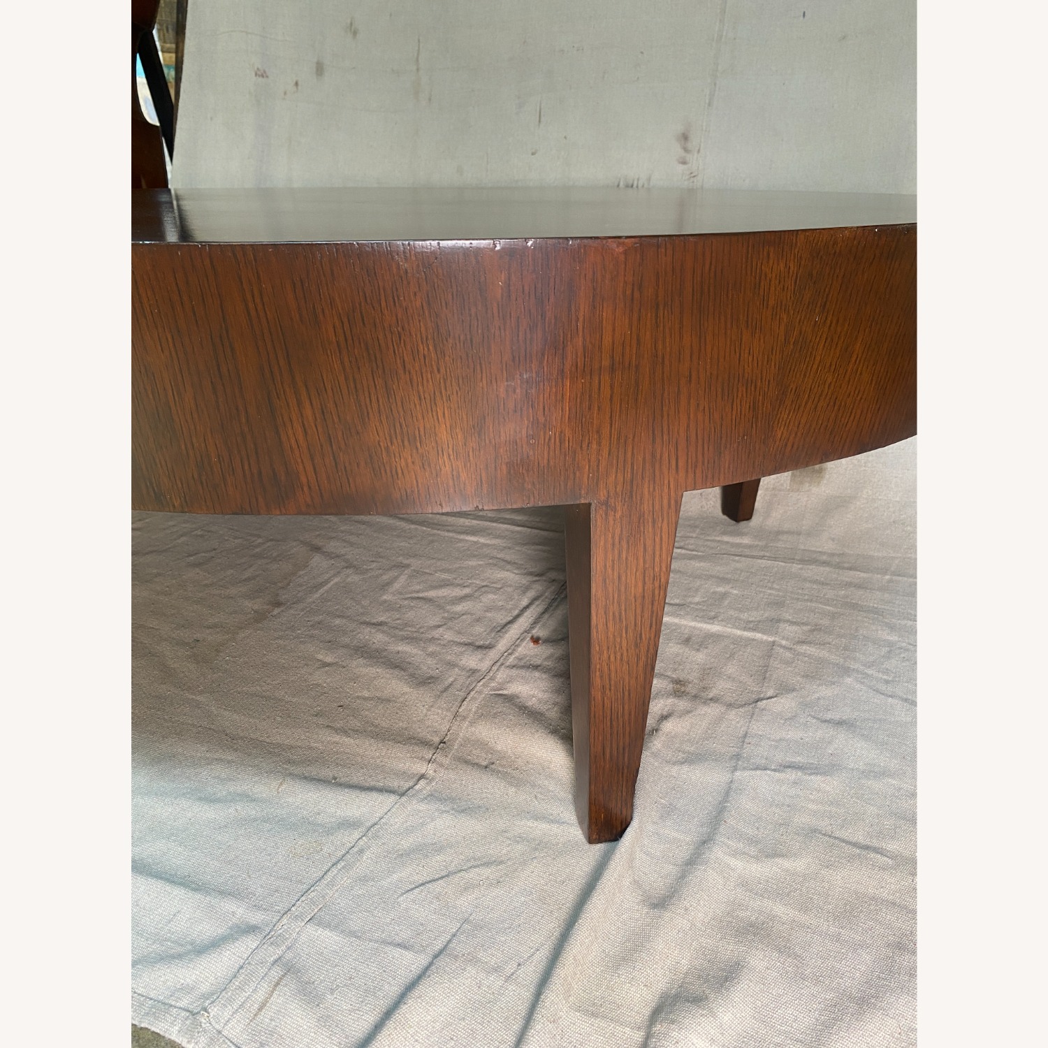 Oval Oak Wood Barbara Barry Coffee Table 1980s - image-3