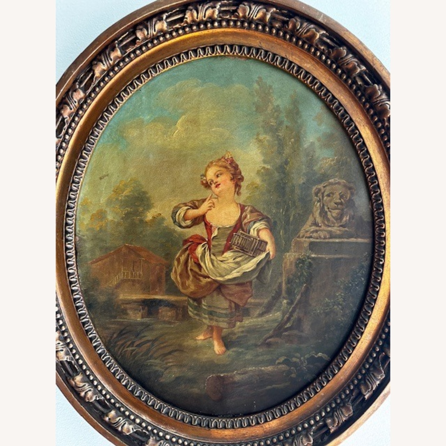 Pair of Original Antique Oil on Canvas Painting - image-6