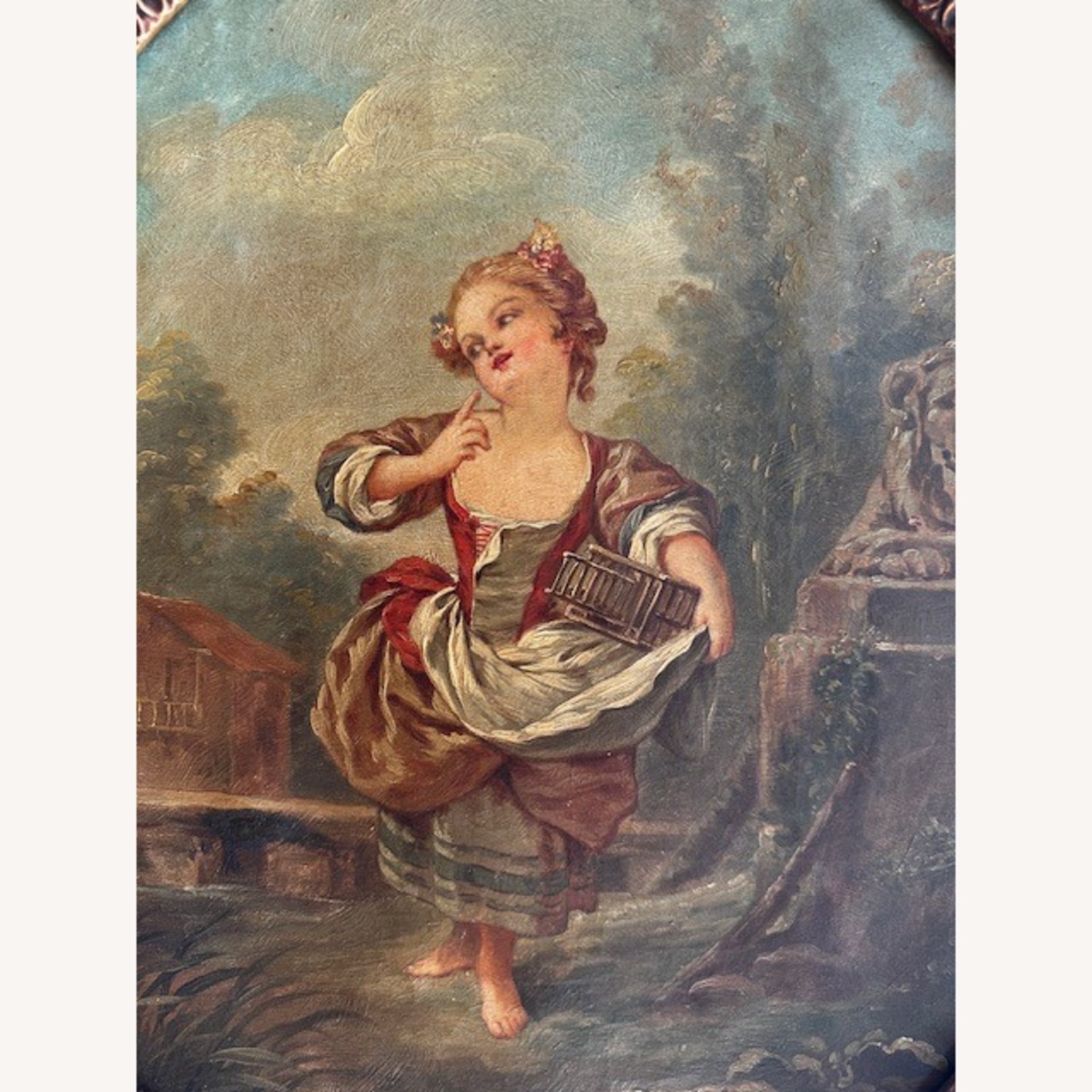 Pair of Original Antique Oil on Canvas Painting - image-7