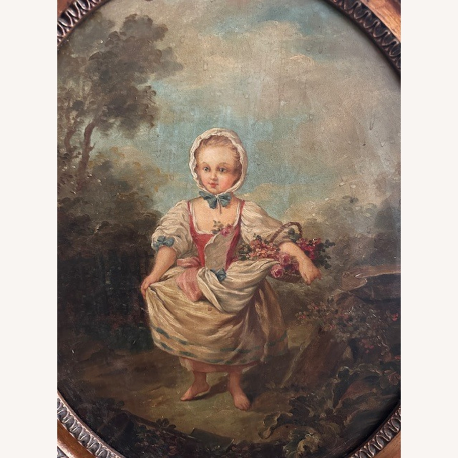 Pair of Original Antique Oil on Canvas Painting - image-3