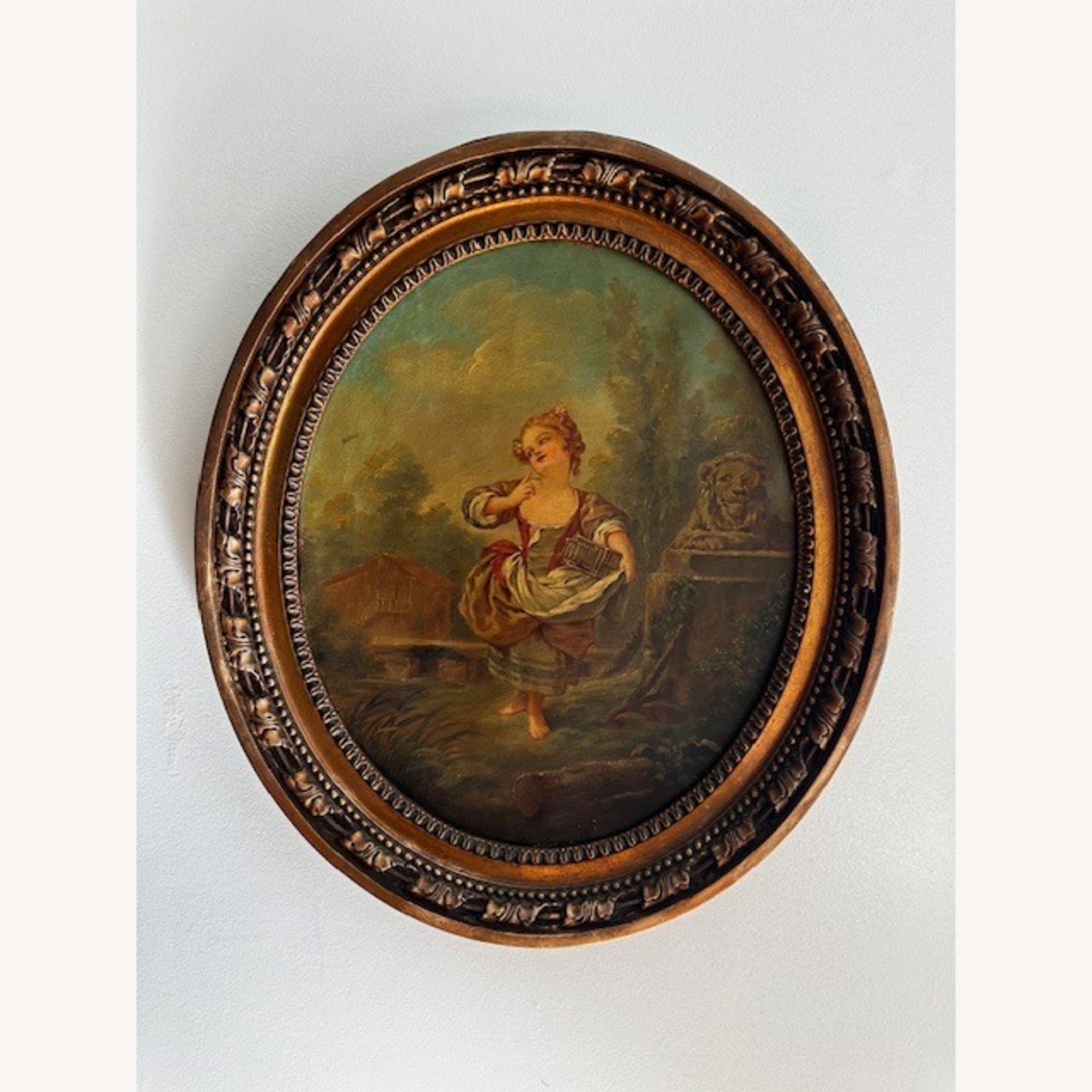 Pair of Original Antique Oil on Canvas Painting - image-5