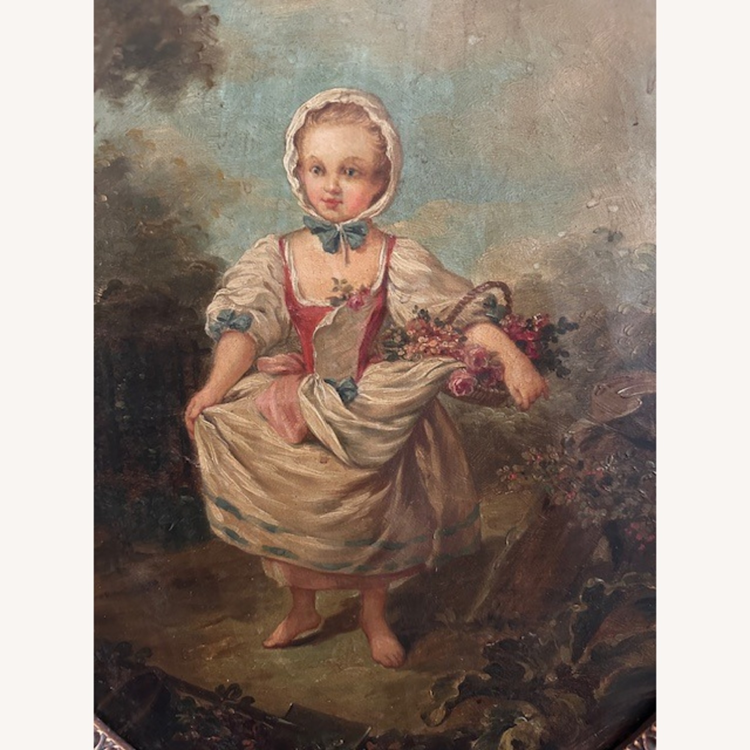 Pair of Original Antique Oil on Canvas Painting - image-4