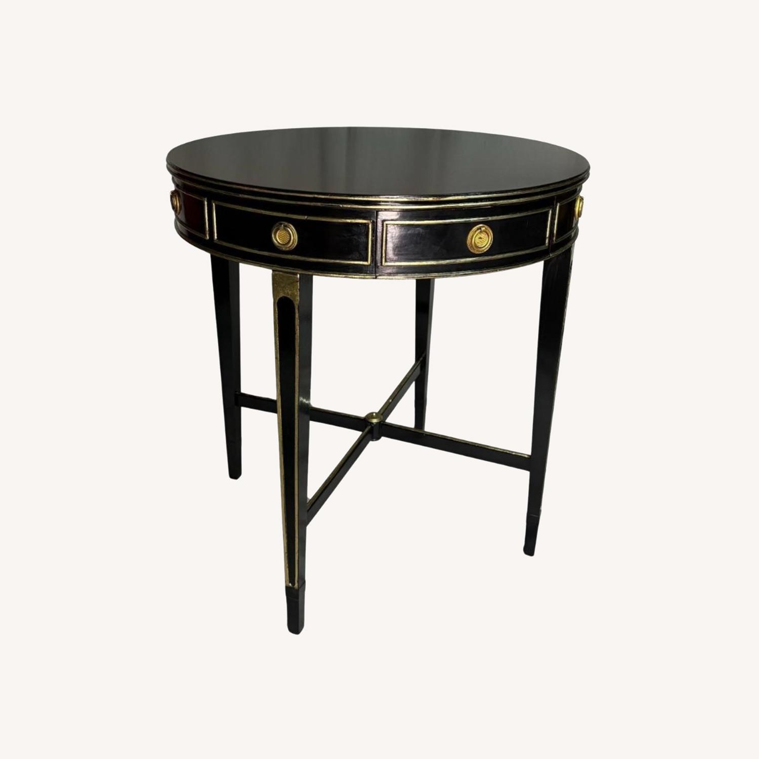 Vintage English Drum Table Tete De Negra - image-0