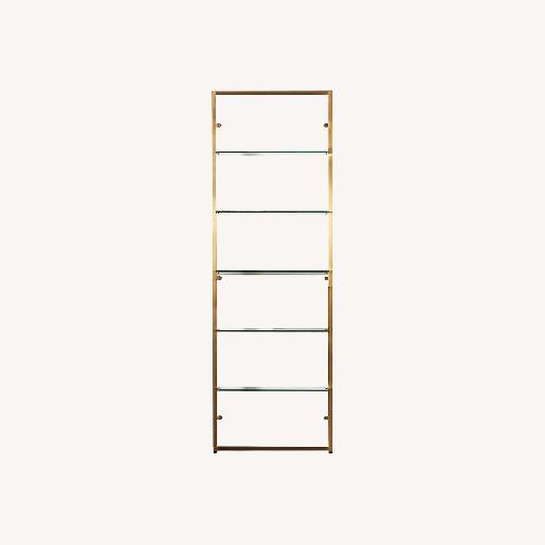 Used CB2 Tesso Brass Metal Wall Mount Bookshelf for sale on AptDeco