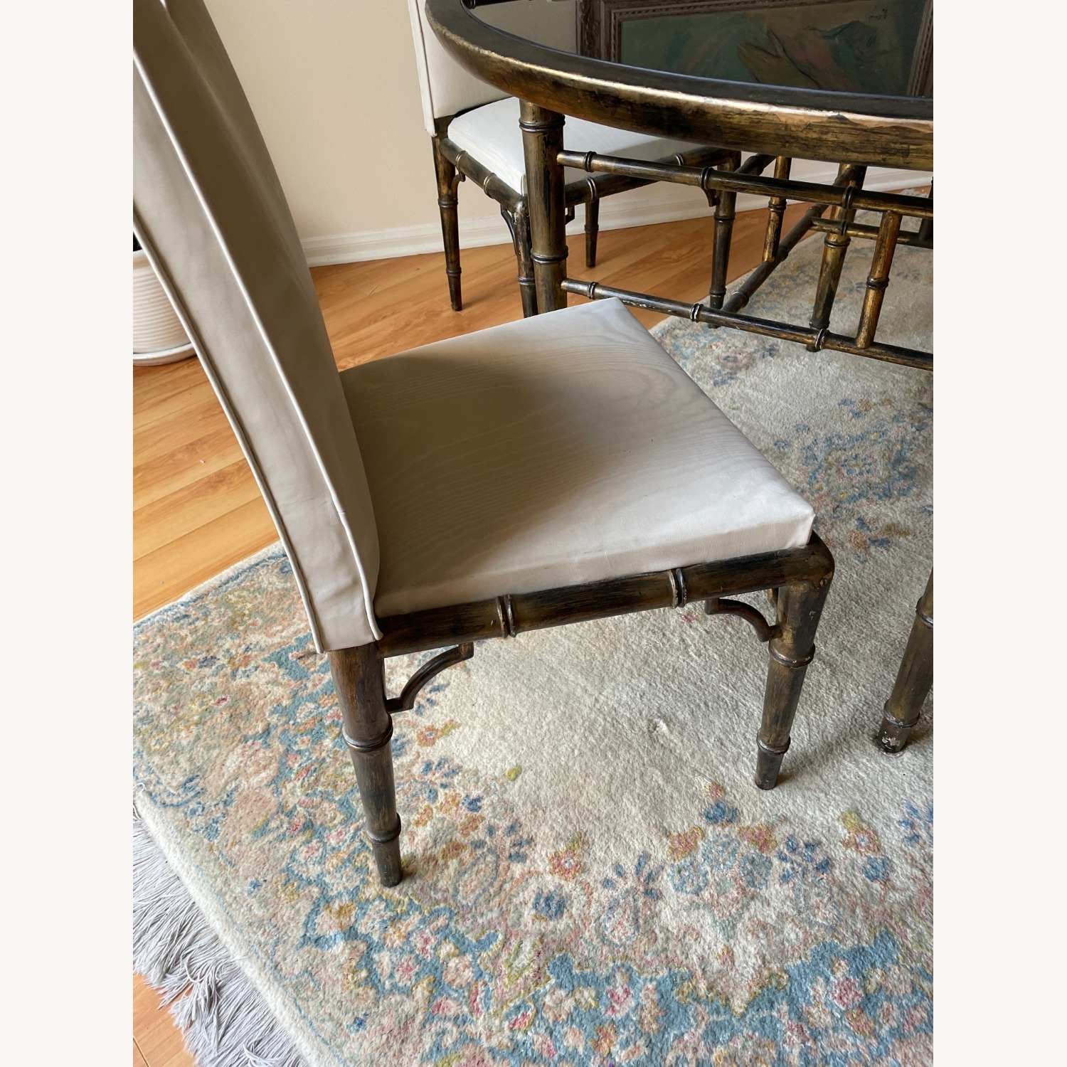 Arturo Pani 1960's Black Glass 4 Chair Table Set - image-3