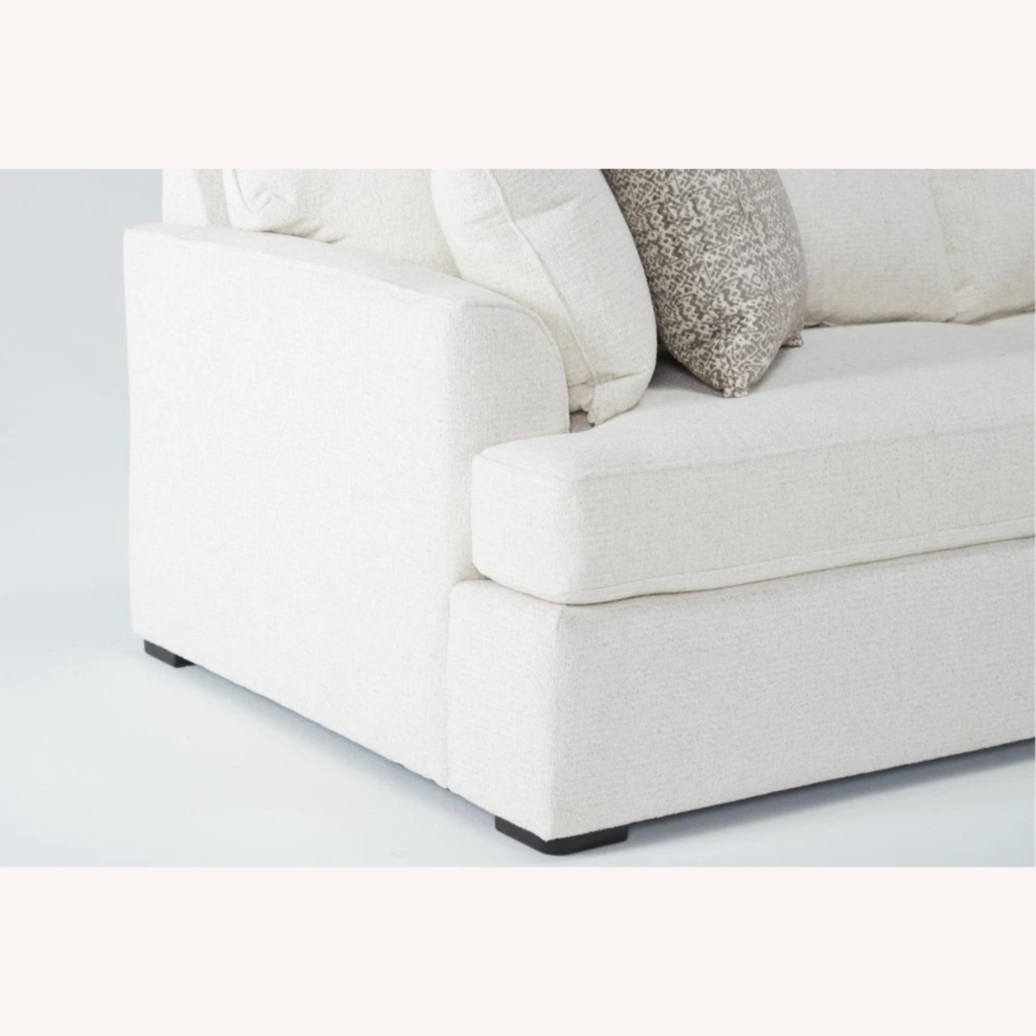 Living Spaces White 95" Deep Seated Couch - image-3