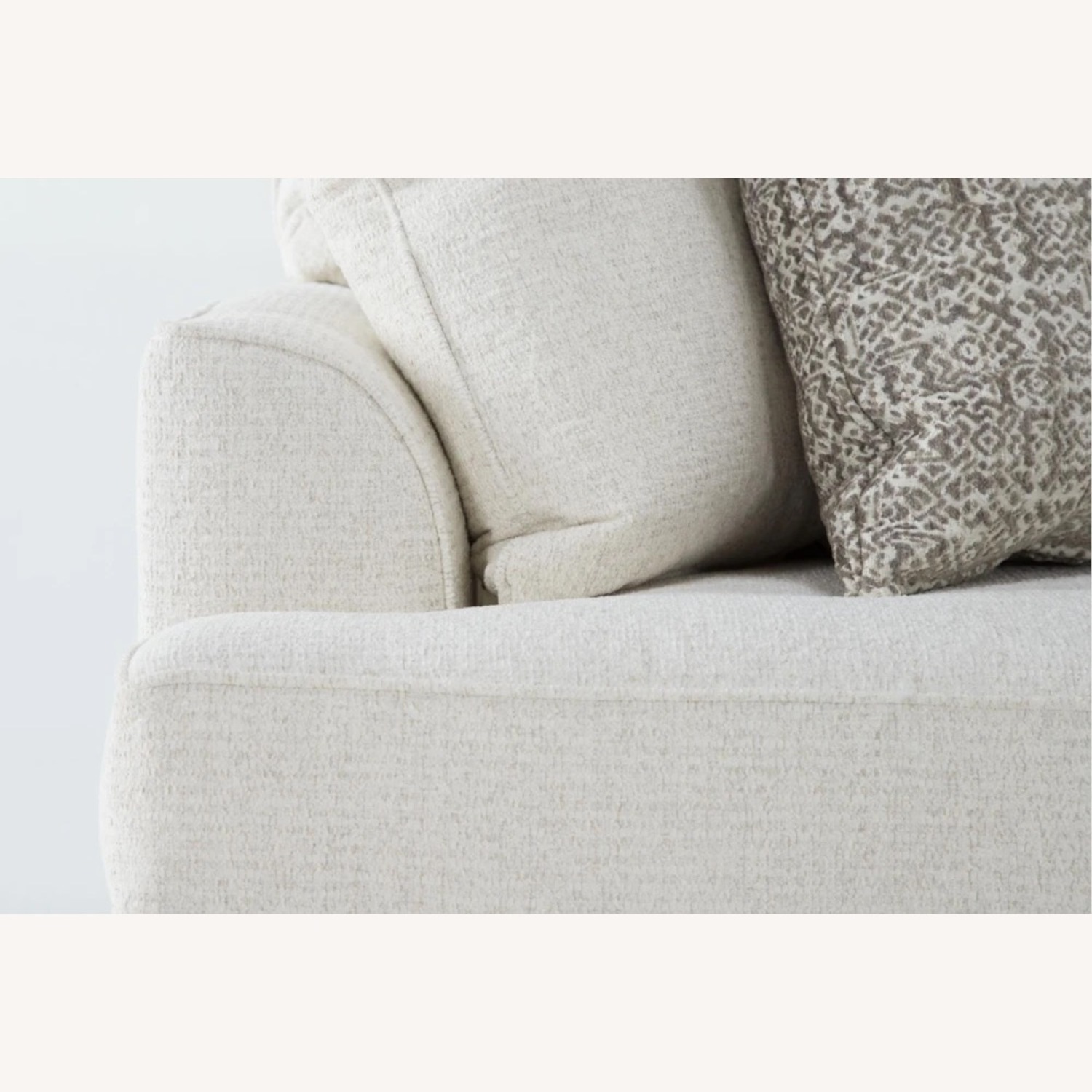 Living Spaces White 95" Deep Seated Couch - image-6