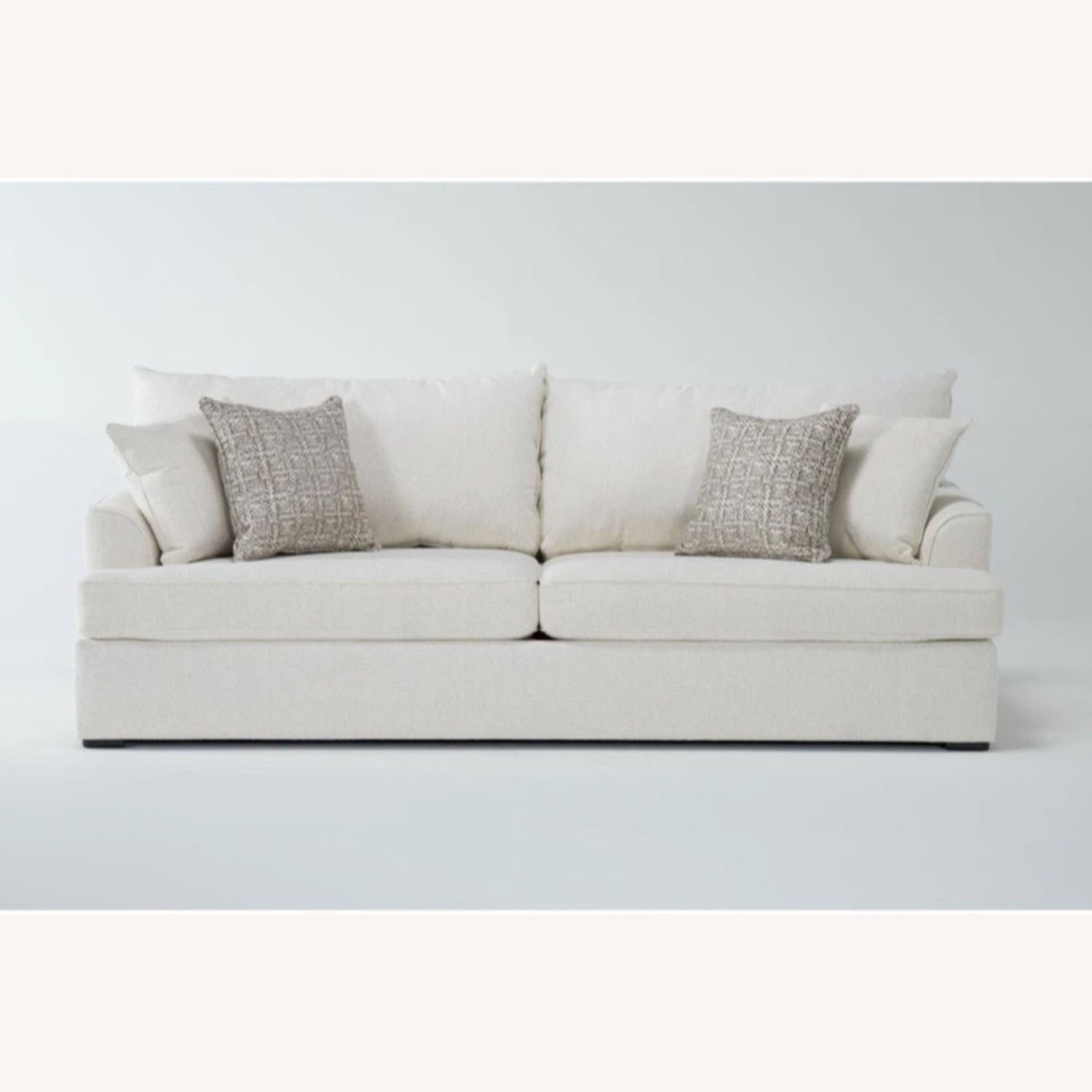 Living Spaces White 95" Deep Seated Couch - image-2
